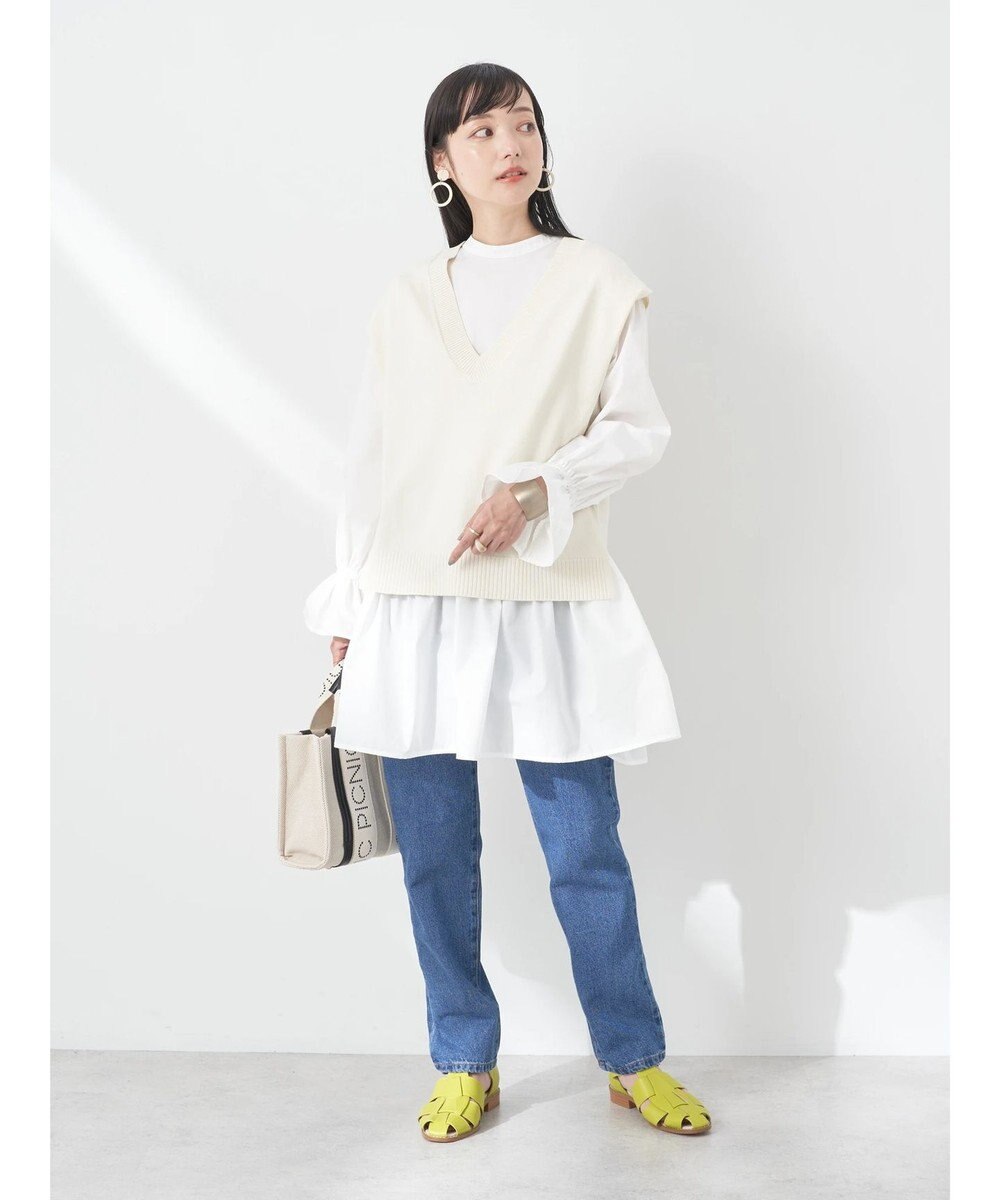 earth music&ecology ＳＥＴ２点Ｖネックベスト＋スタンドカラーチュニック 