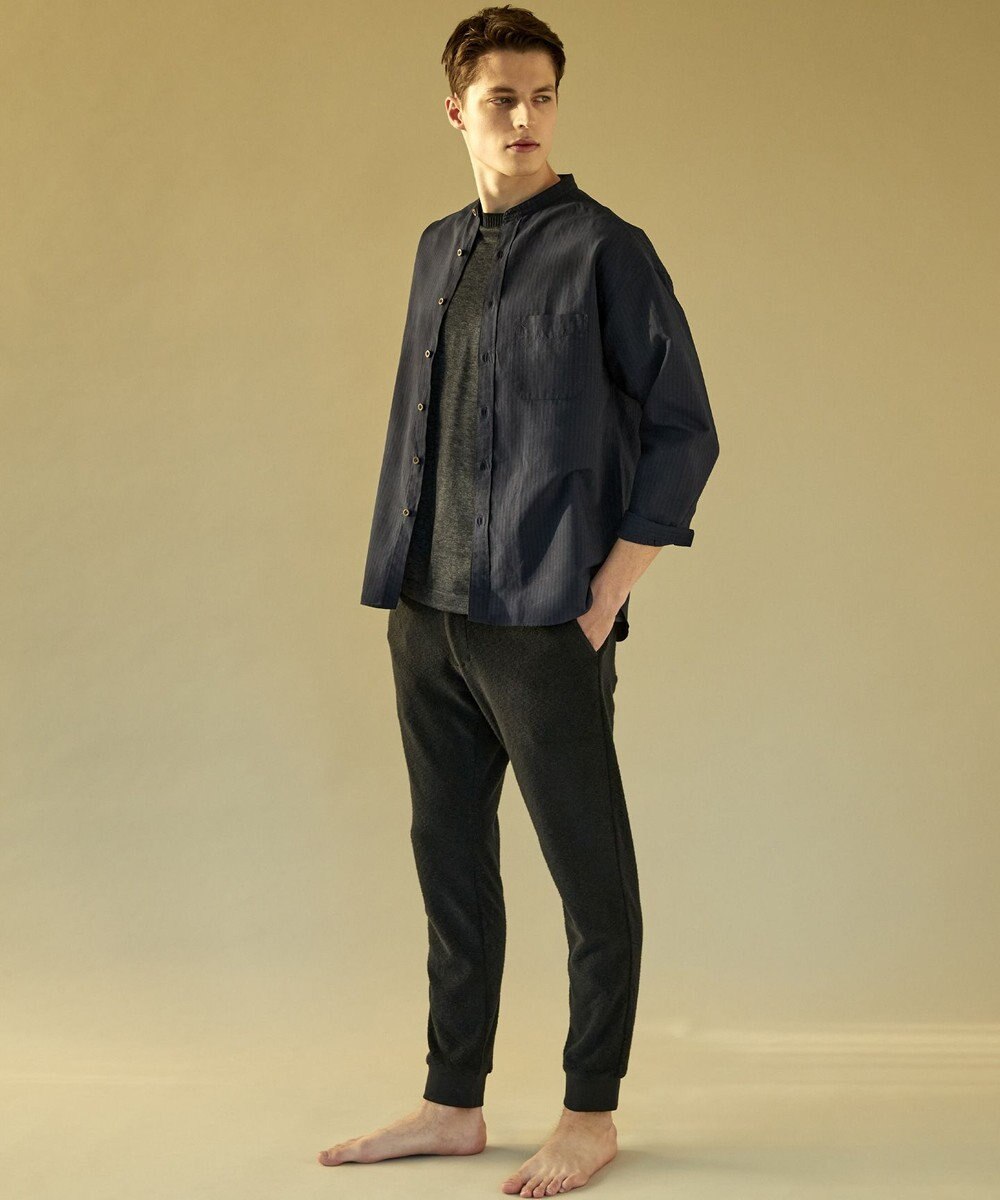 JOSEPH ABBOUD MOUNTAIN 【SPACE】エアリノバンドカラー シャツ 