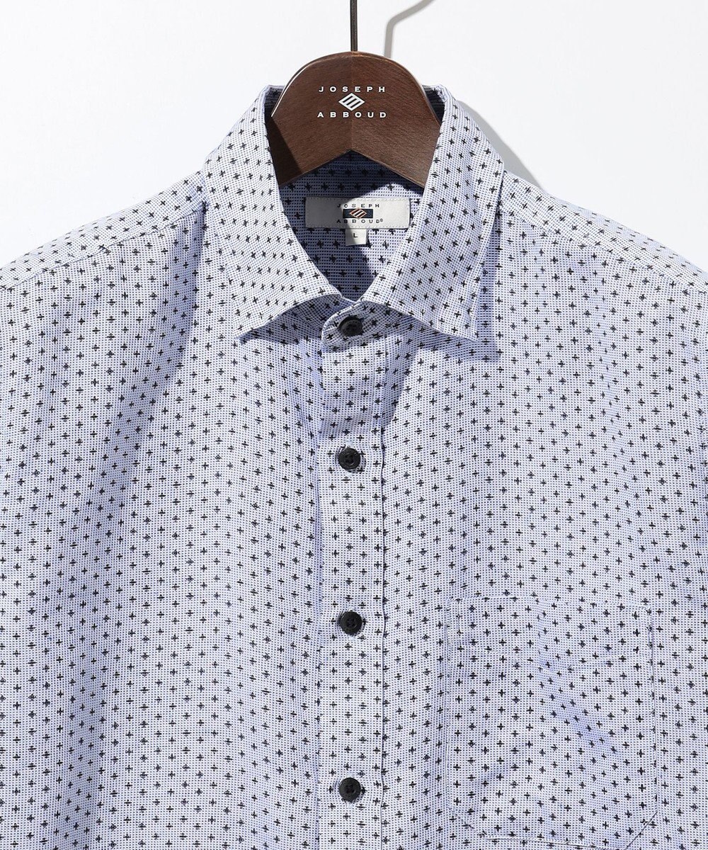 JOSEPH ABBOUD 【ビジネスシーンに最適・サステイナブル】ソアロンンシャンブレープリント 半袖 シャツ 