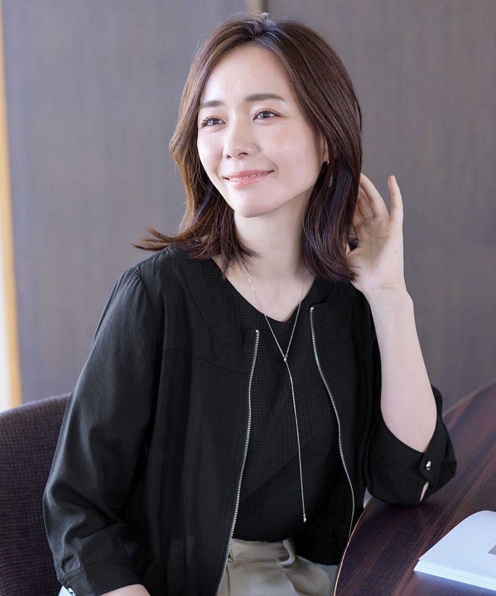 Tiaclasse シアーラウンドネックブルゾン 