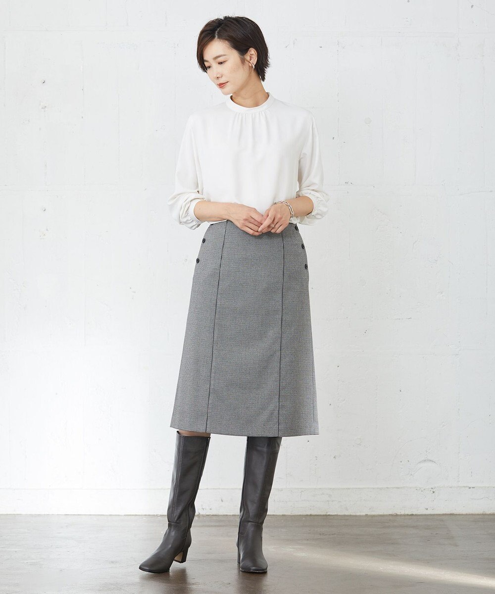 J.PRESS LADIES L 【洗える】Mixツイードチェック スカート 