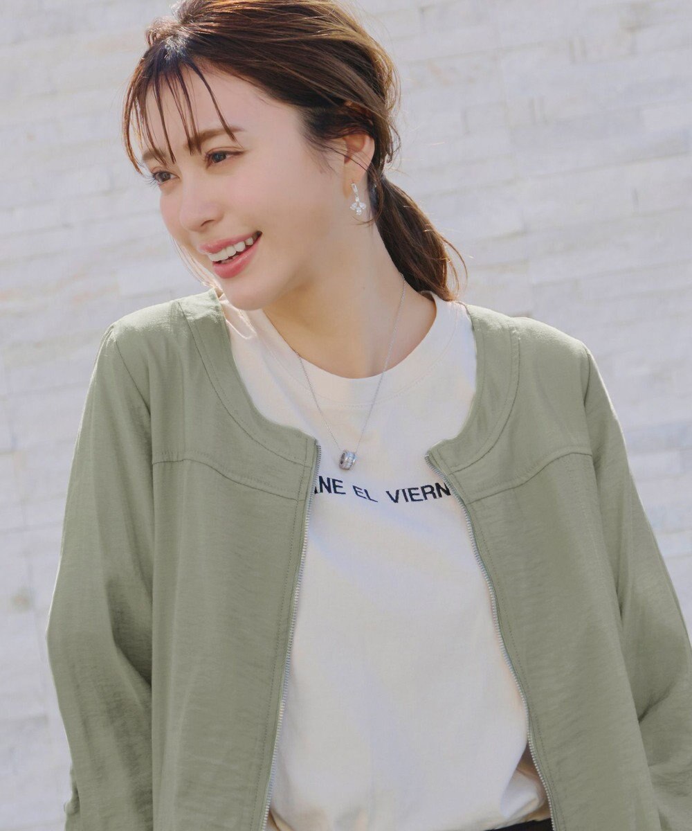 Tiaclasse シアーラウンドネックブルゾン 