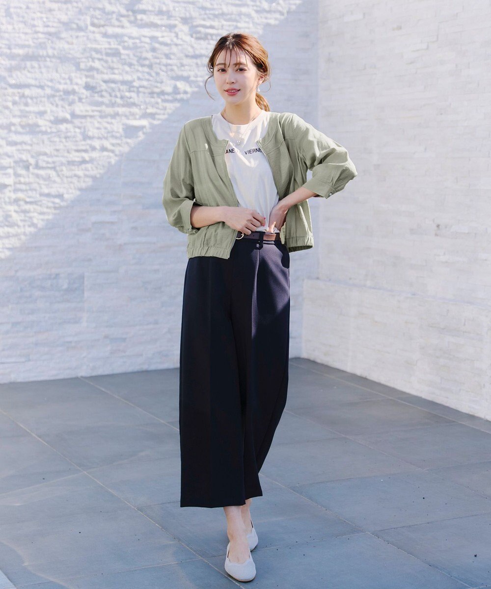 Tiaclasse シアーラウンドネックブルゾン 