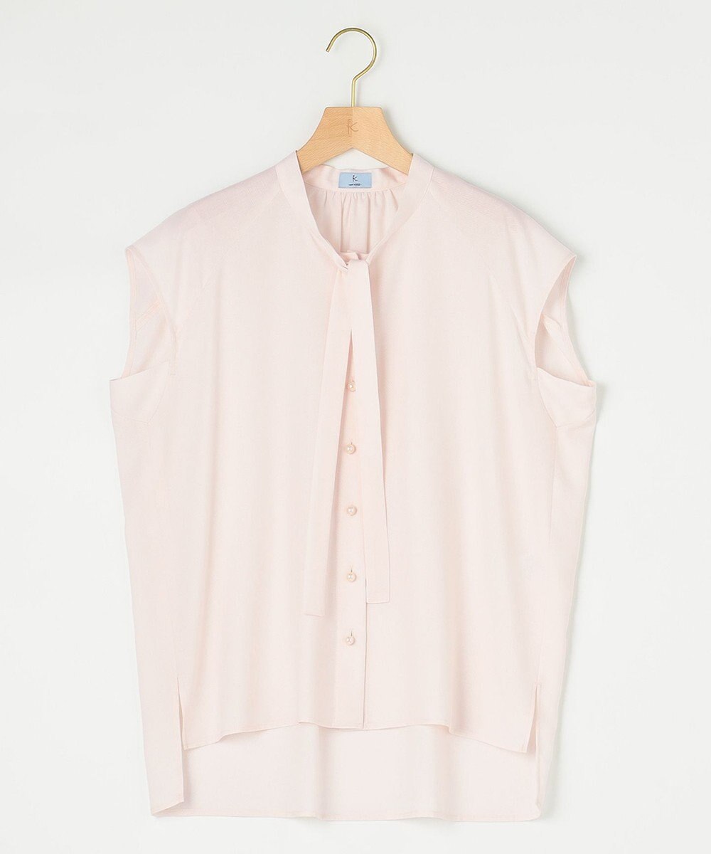 組曲 L 【洗える・イージーケア】シアーカルゼ ボウタイ ブラウス 