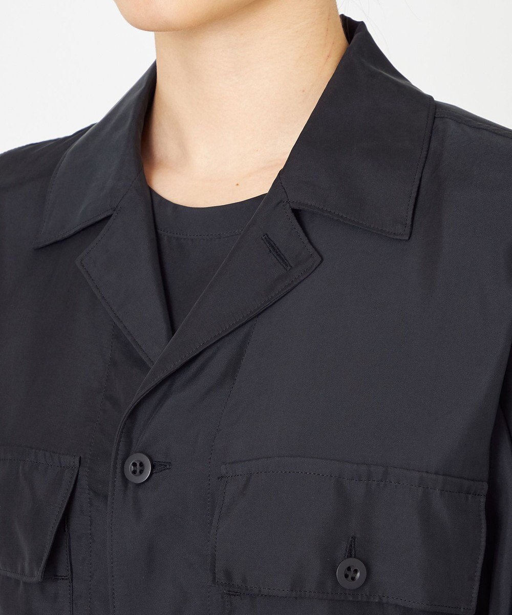 NAVE 【ReNAVE・セットアップ可/洗える/UVケア/接触冷感】フィブリルシャンブレー オープンカラーシャツ 