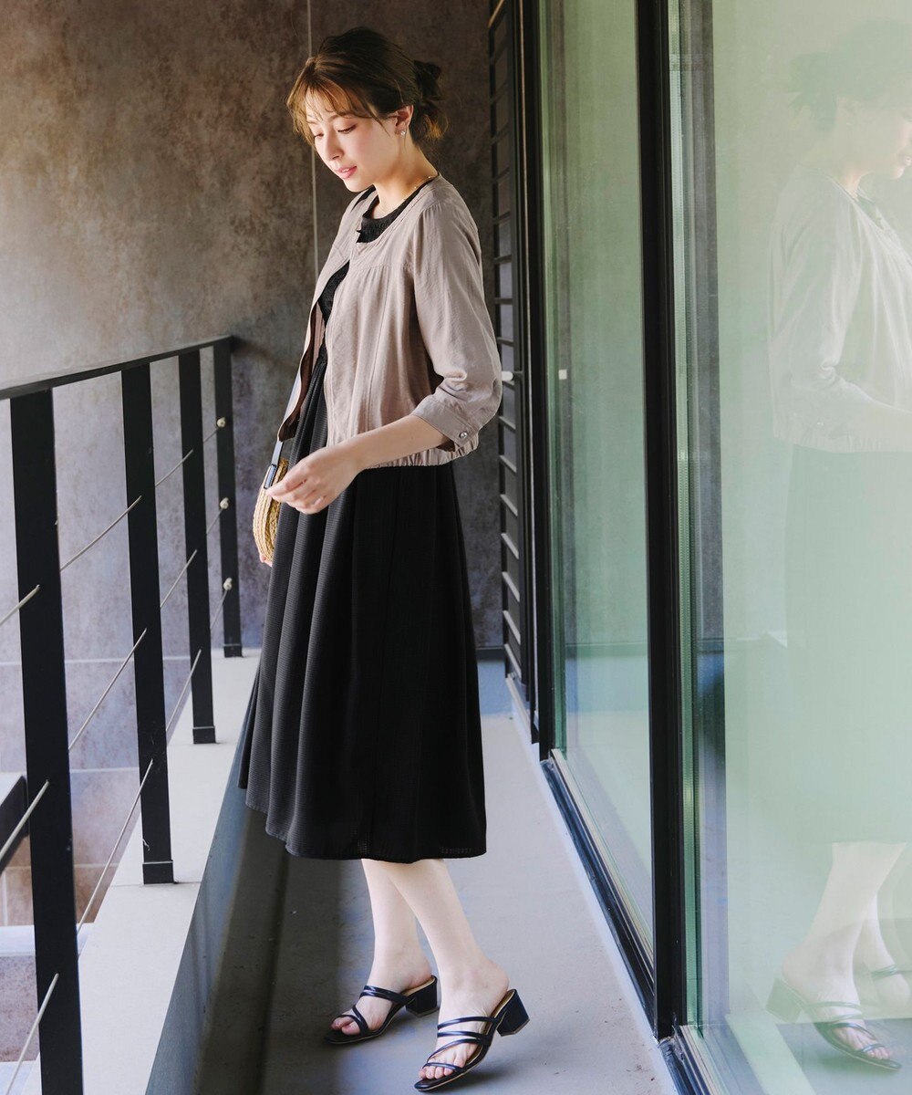 Tiaclasse シアーラウンドネックブルゾン 