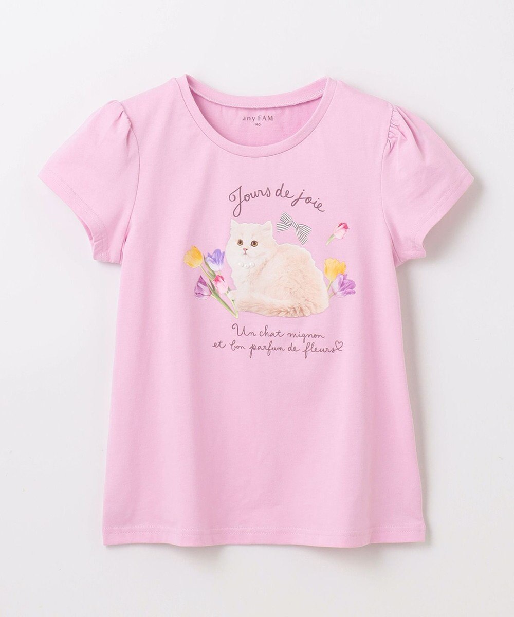 ANY KIDS フォトプリント ネコ Tシャツ 