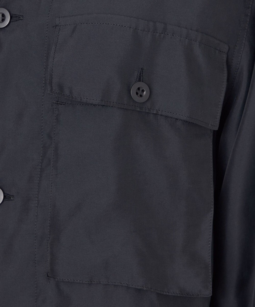 NAVE 【ReNAVE・セットアップ可/洗える/UVケア/接触冷感】フィブリルシャンブレー オープンカラーシャツ 