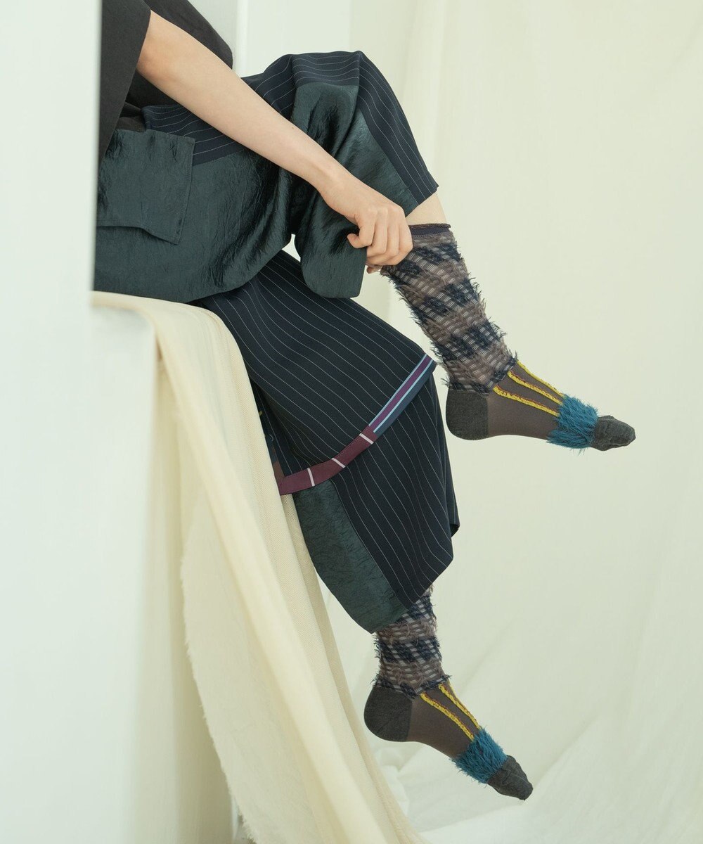 COQ ミケネコテイル リバーシブルファーソックス 