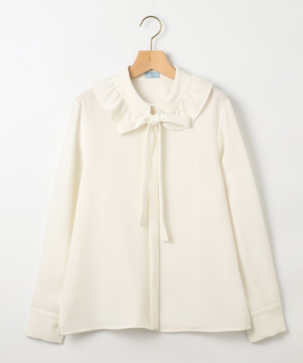 組曲 【WEB限定】ボウタイ付きフリルカラー ブラウス 
