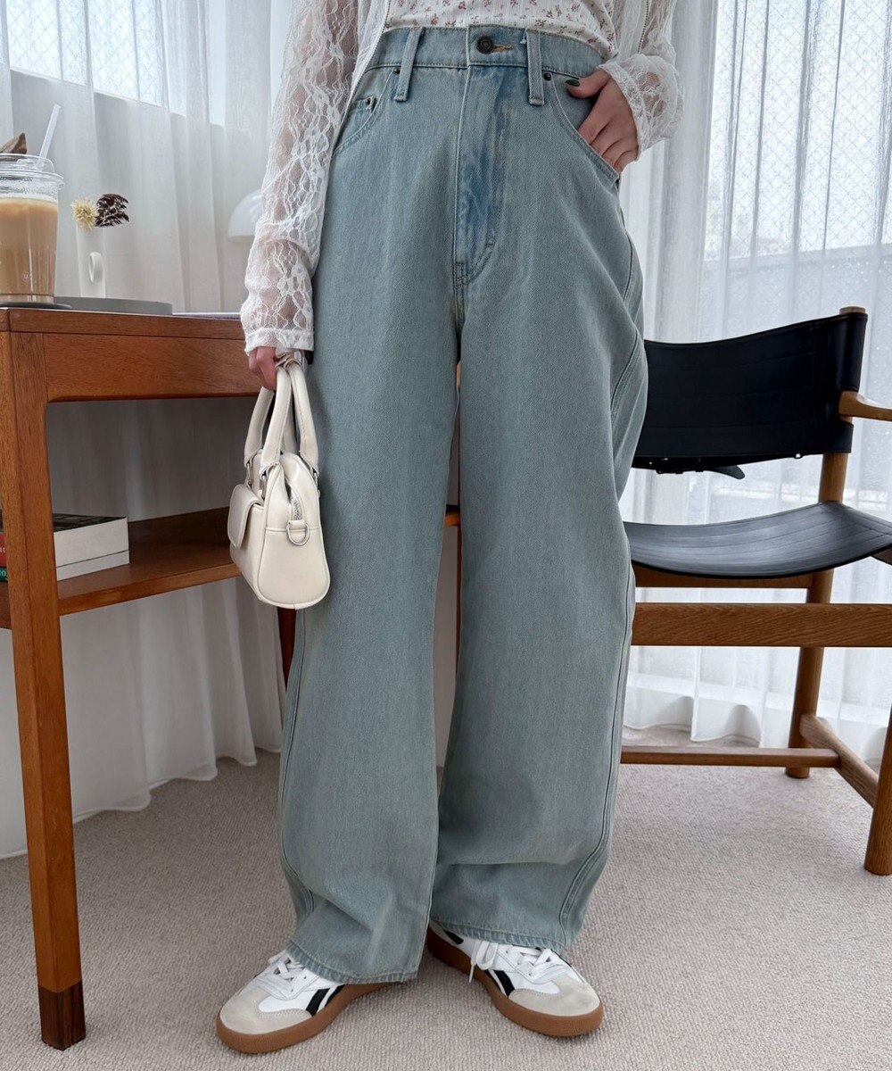 WEGO ハートポケットストレートデニムパンツ 