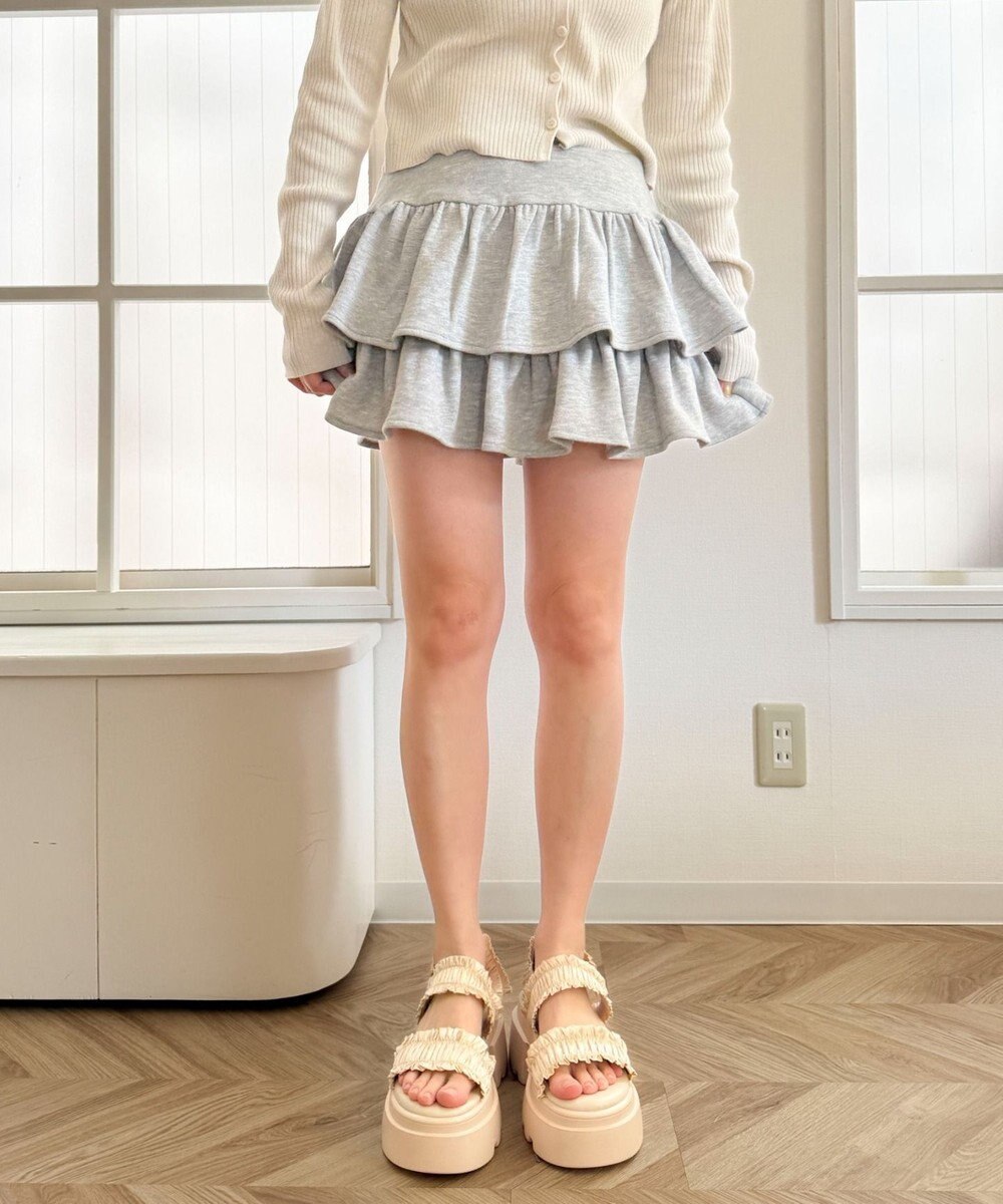 WEGO 厚底フリルギャザーサンダル 