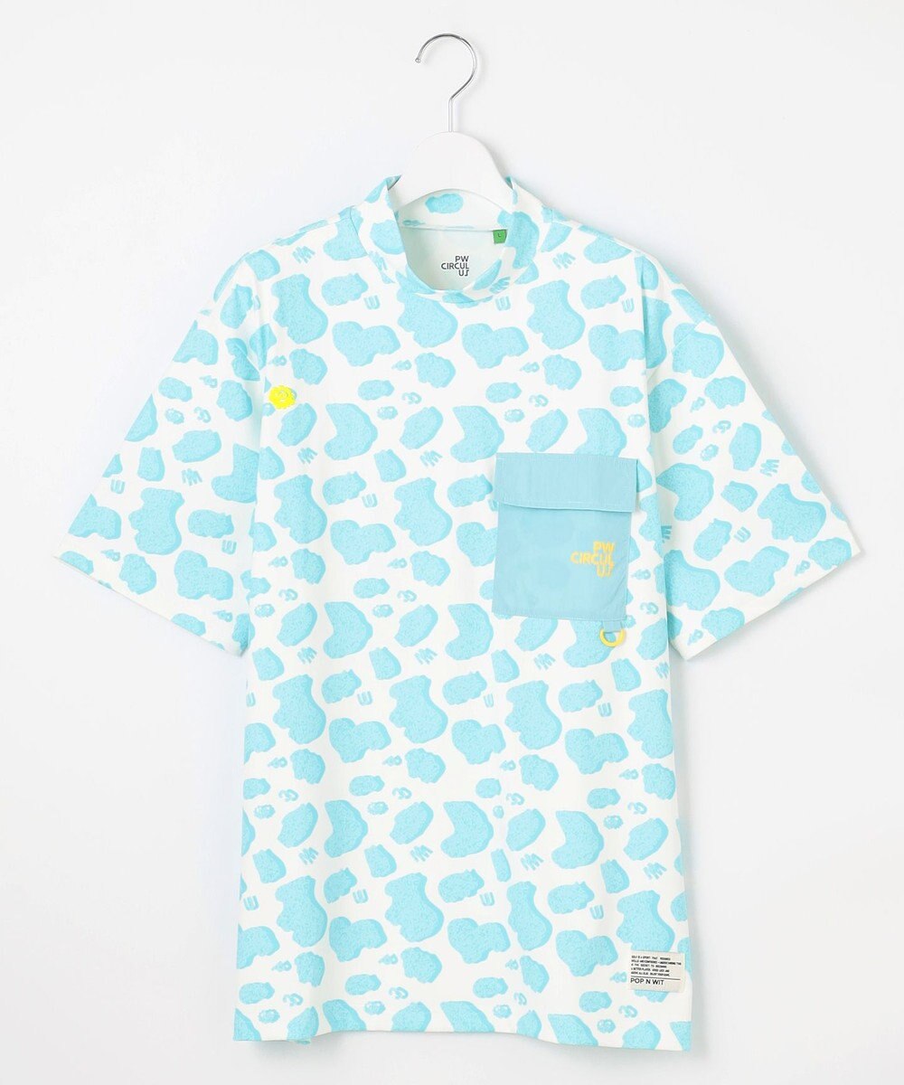 PW CIRCULUS 【UV遮蔽率99.5%  UVカット/速乾/ストレッチ】【MEN】アニマルドットポケットモックT ゴルフ 