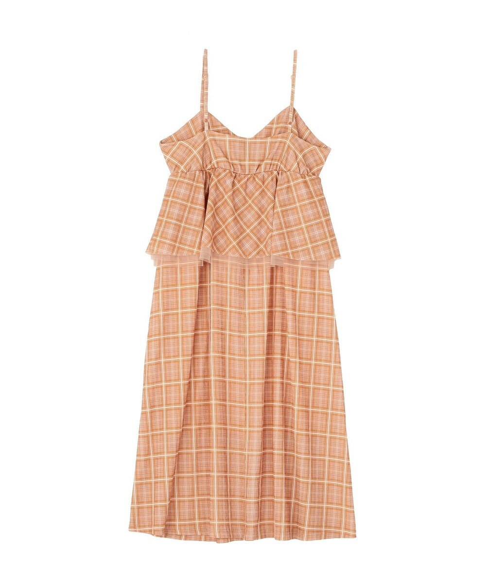 Green Parks ペプラムチェックキャミワンピース 