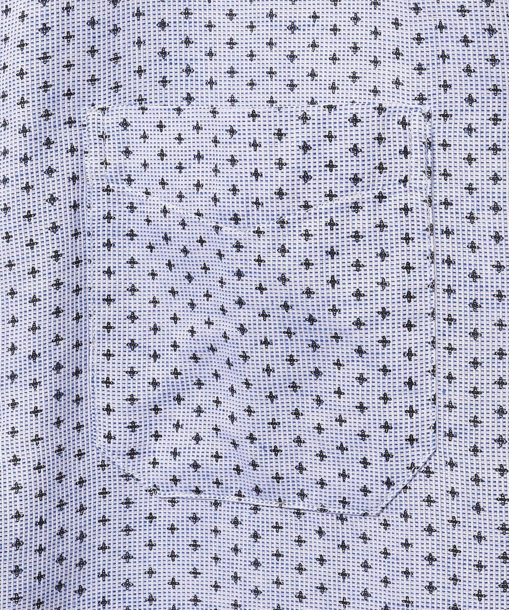 JOSEPH ABBOUD 【ビジネスシーンに最適・サステイナブル】ソアロンンシャンブレープリント 半袖 シャツ 