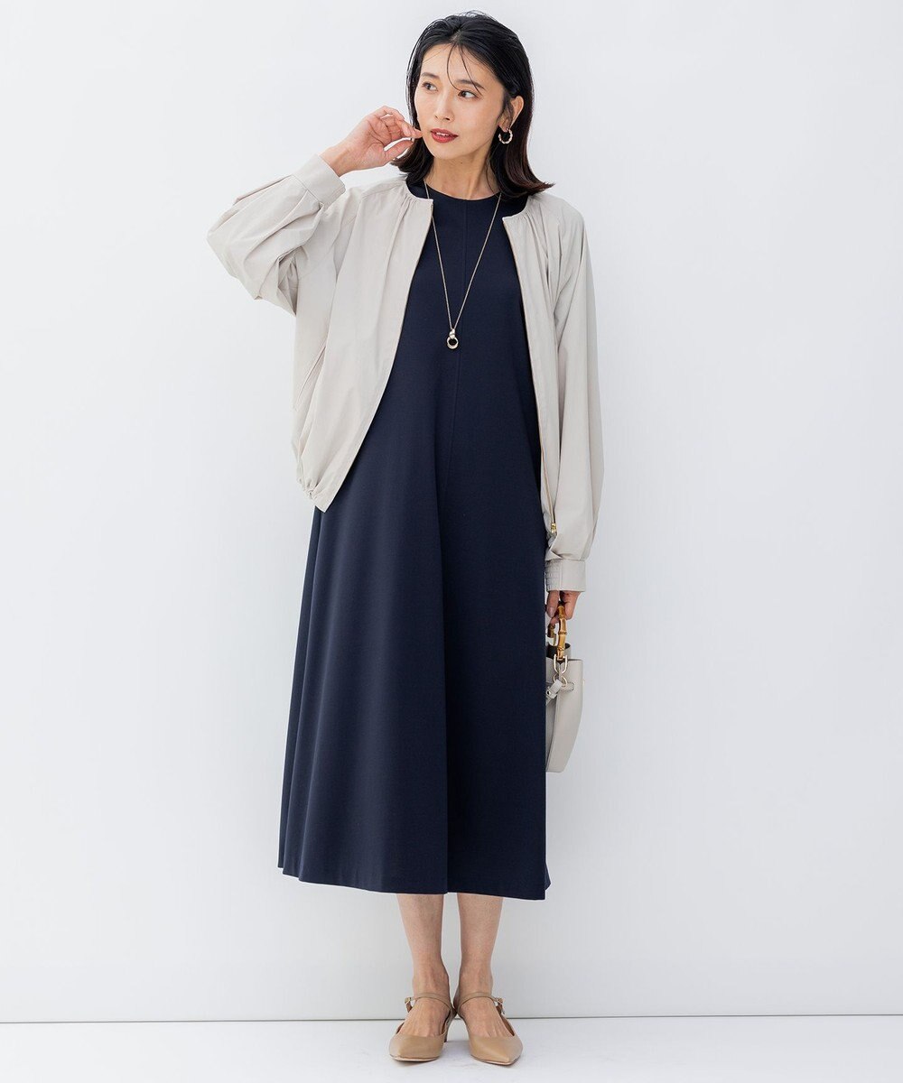 23区 ナイロン2WAYストレッチ ノーカラー ブルゾン 