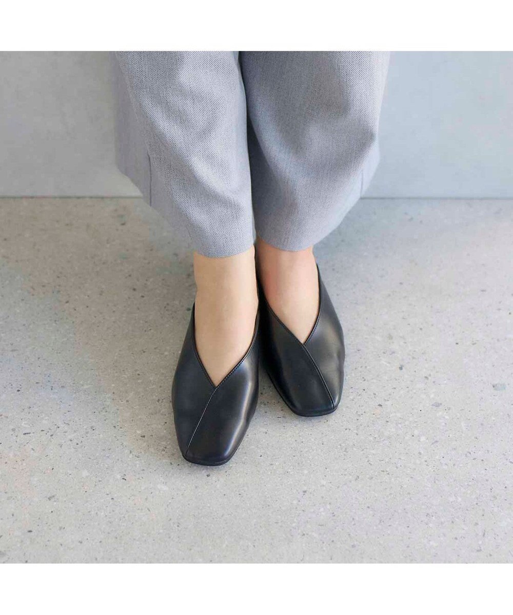 MODE ET JACOMO <carino>スクエアトゥフラットパンプス 