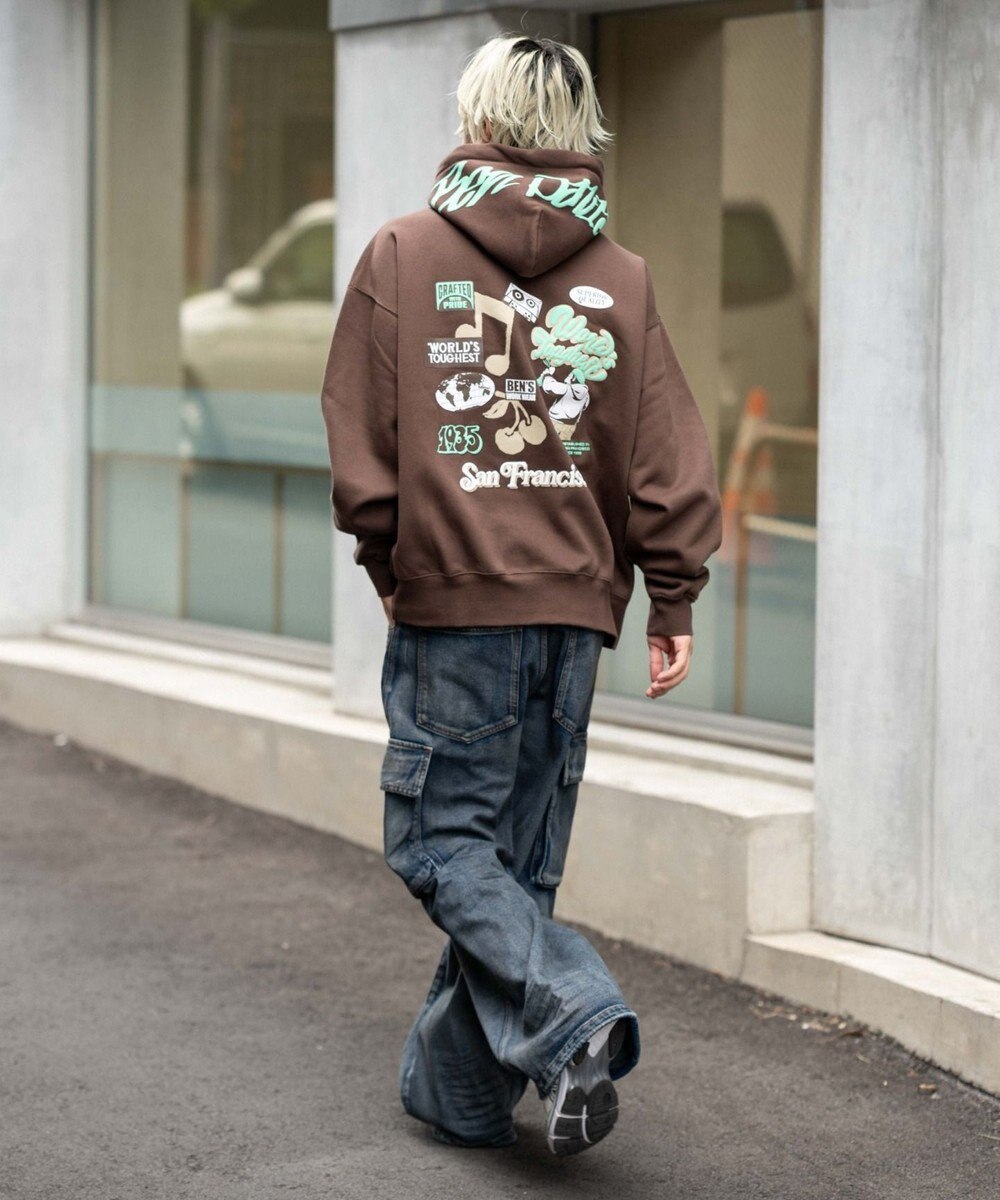 WEGO 【ユニセックス着用ITEM】別注BENDAVISグラフィックプルパーカー 