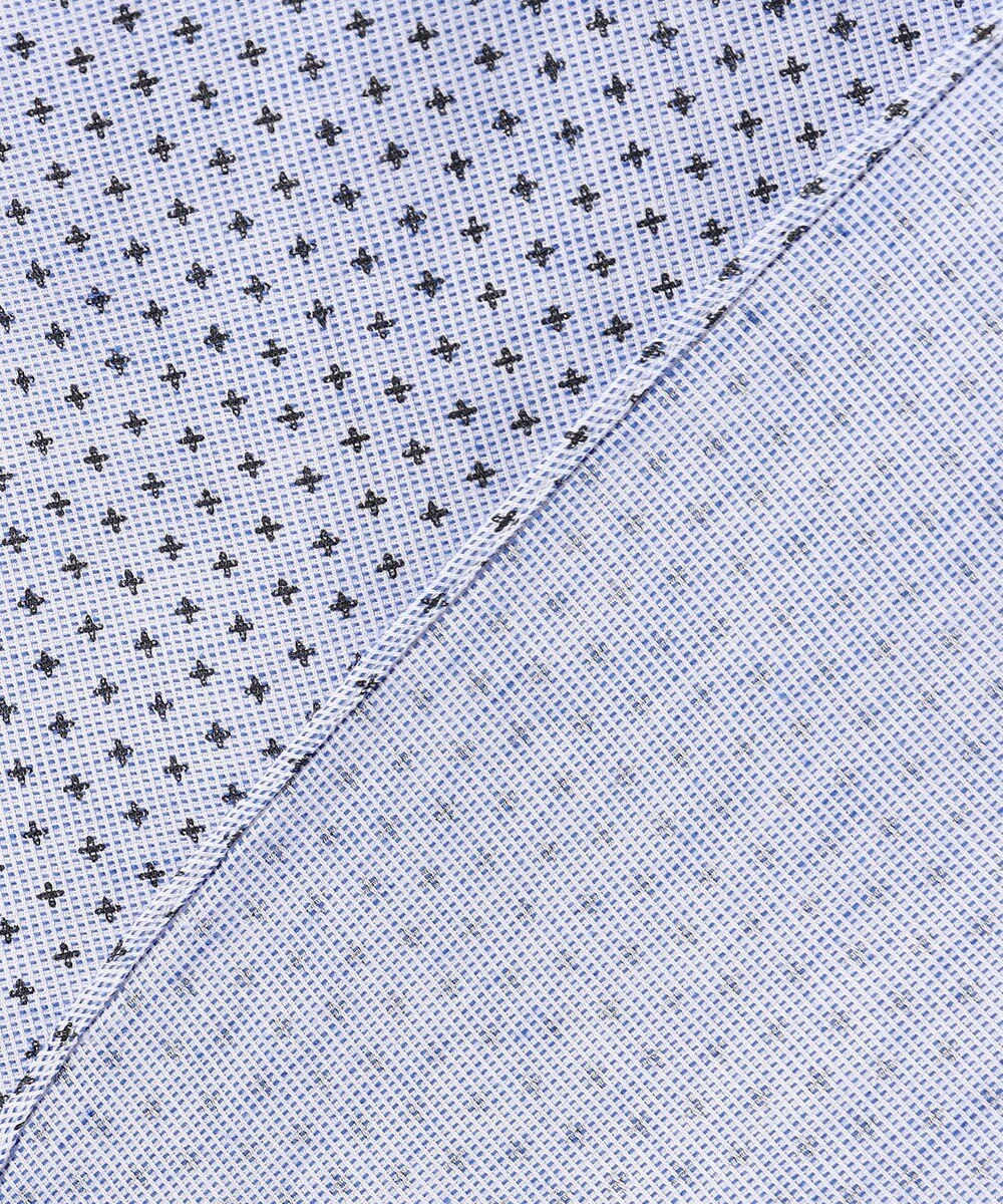 JOSEPH ABBOUD 【ビジネスシーンに最適・サステイナブル】ソアロンンシャンブレープリント 半袖 シャツ 