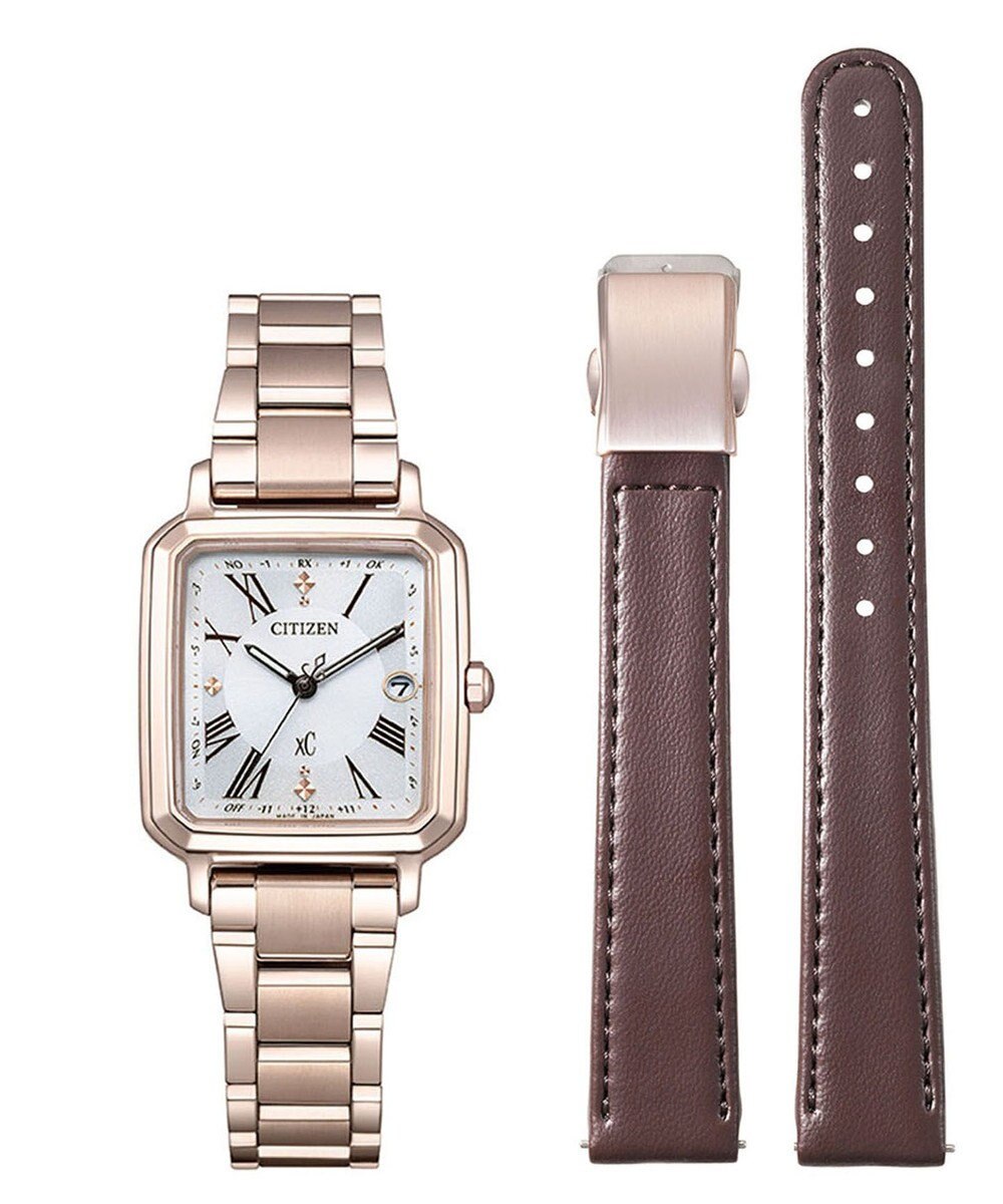 CITIZEN 【替えバンド付き電波時計】電池交換不要のスクエア2wayモデル ES9506-62A 