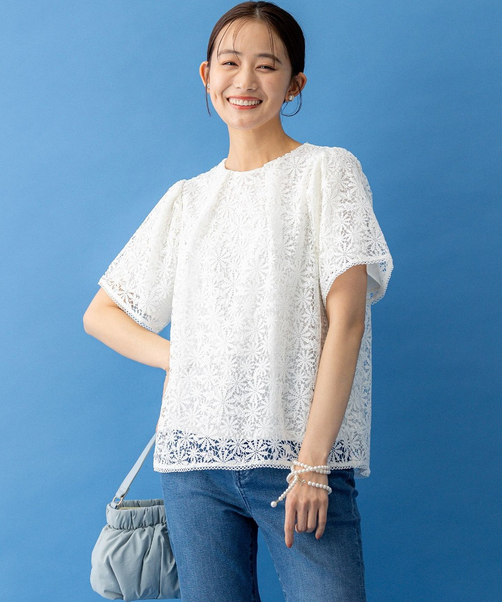 組曲 フラワーレース ブラウス 