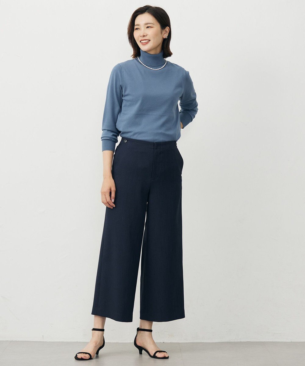 J.PRESS LADIES Shineシャンブレーツイル クロップド パンツ 