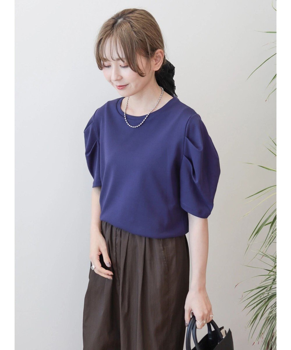 AMERICAN HOLIC 接触冷感タックスリーブ５分袖カットプルオーバー 