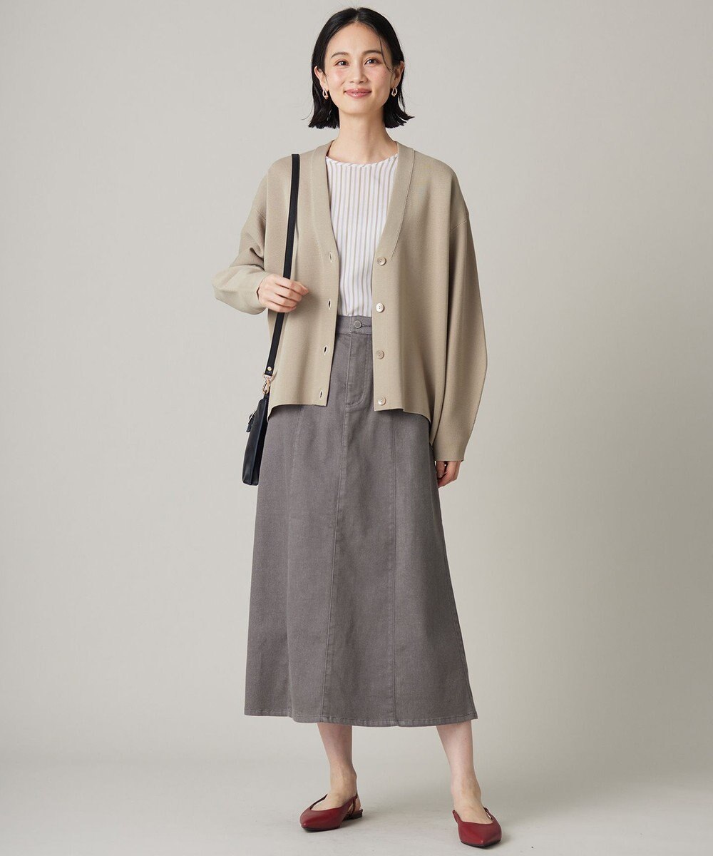 自由区 【洗える】ドライコットンハイゲージニット カーディガン 