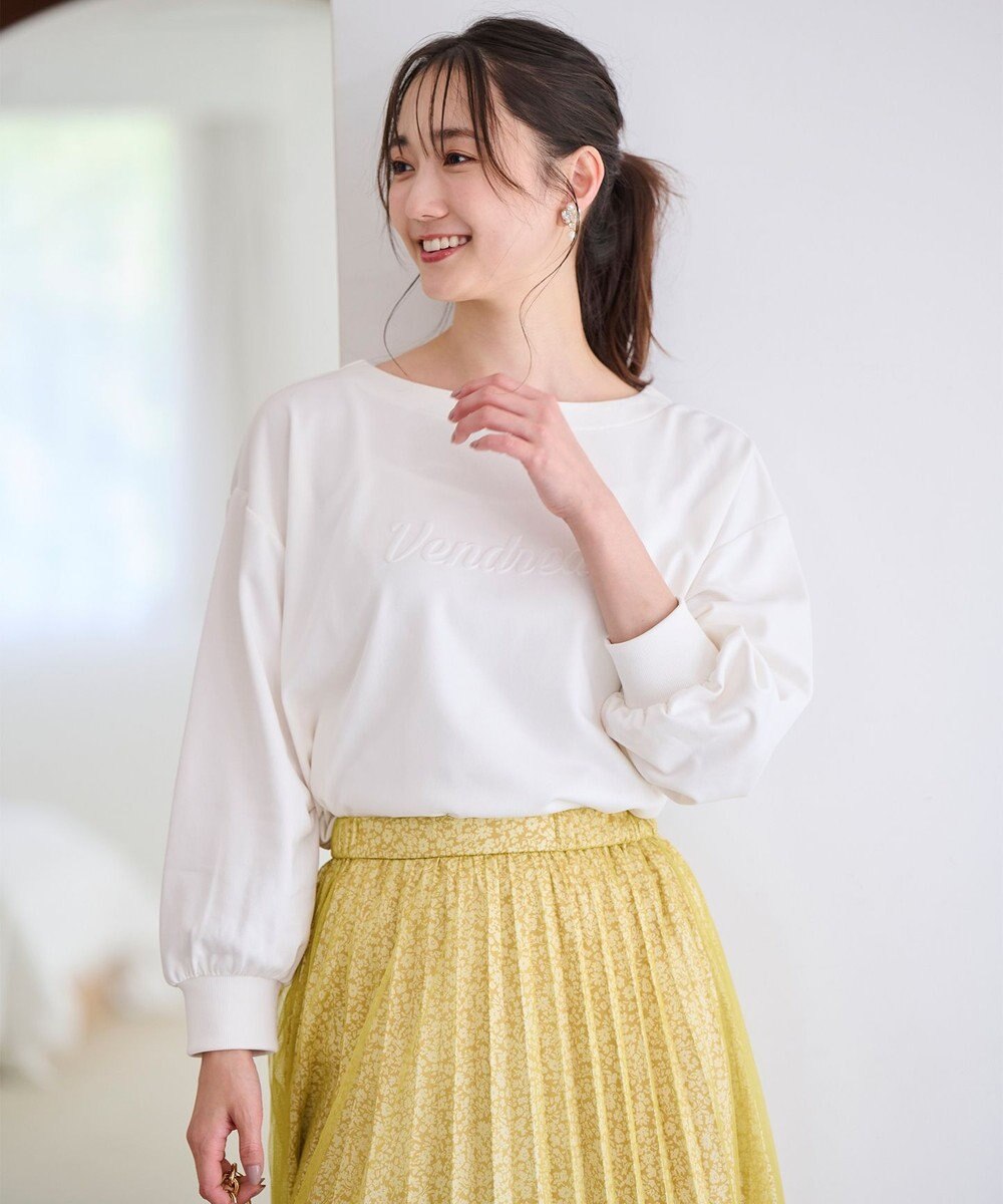 ANY SIS 【洗える】ミニ裏毛エンボスロゴ カットソー 