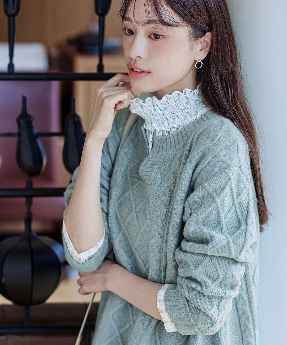 Tiaclasse 【安田美沙子さん着用・選べる4type】ハイネックカットソートップス 