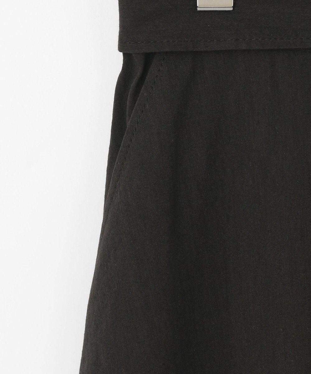 自由区 【洗える・ストレッチ素材】リネンヴィスコースストレッチ フレアスカート 