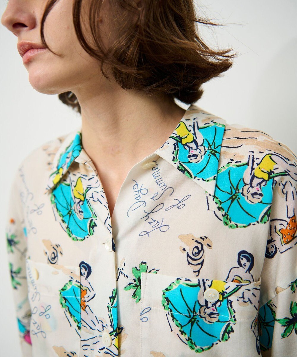 GRACE CONTINENTAL リゾートプリントシャツ 