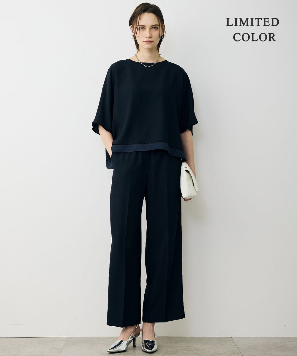 ICB L 【先行予約・WEB限定カラーあり】 FluidBackSatin クロップドブラウス 