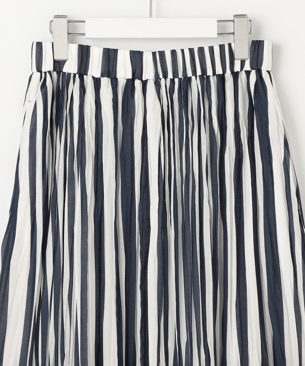 自由区 L 【接触冷感・洗える】ハンドワッシャープリーツストライプ スカート 