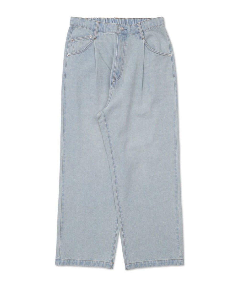 WEGO 【ユニセックス着用ITEM/SMLサイズ展開】ルーズテーパードデニムパンツ 