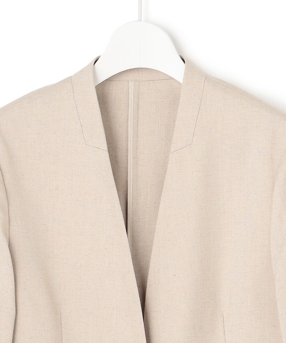 23区 【セットアップ対応/洗える】アイアスマットストレッチ ノーカラー ジャケット 