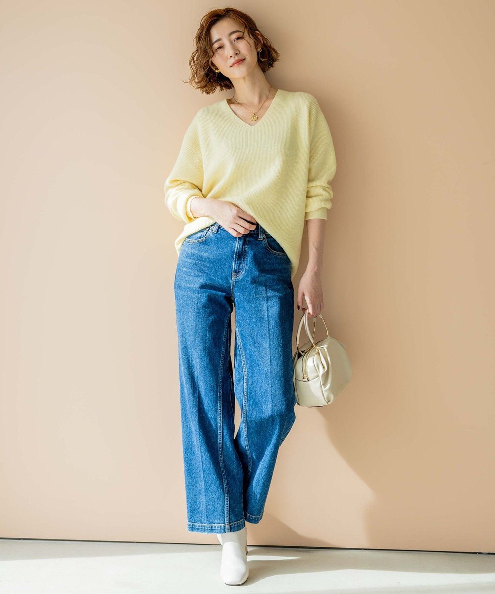 23区 【洗える】ウールカシミヤ Vネック ニット 