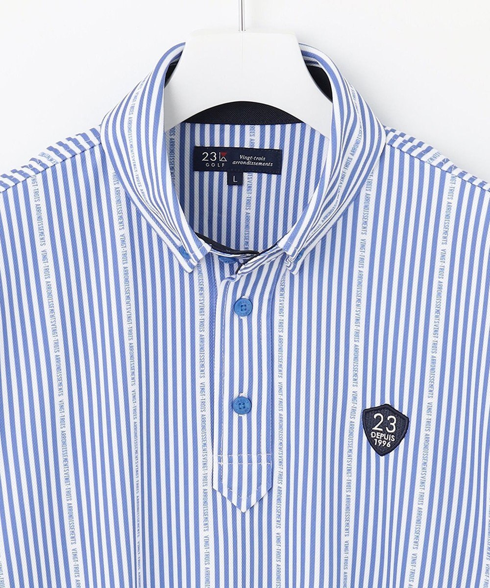 23区GOLF 【MEN】ロゴストライププリント 長袖シャツ 