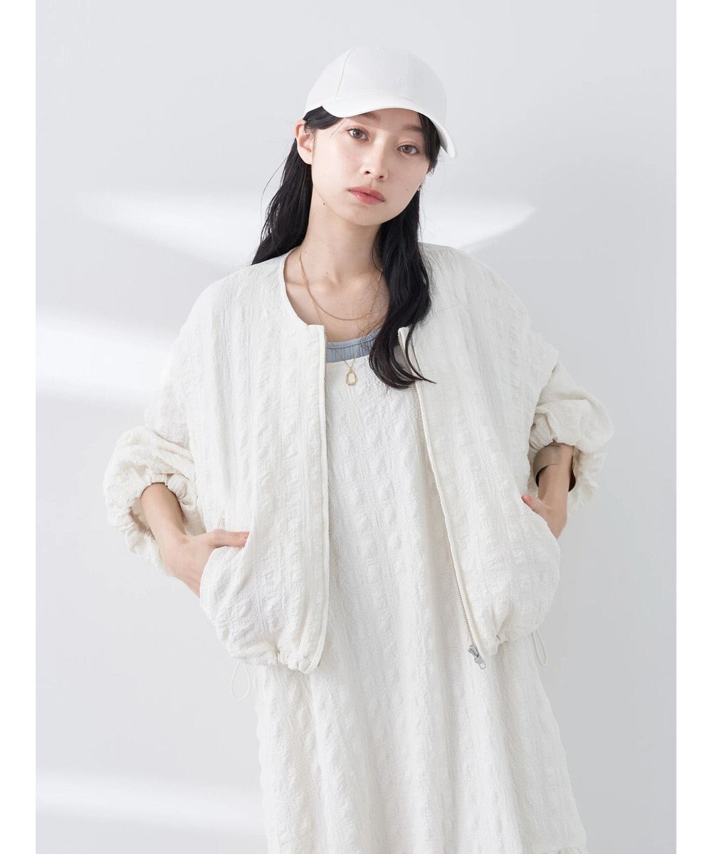 earth music&ecology シャーリングタックスリーブブルゾン 