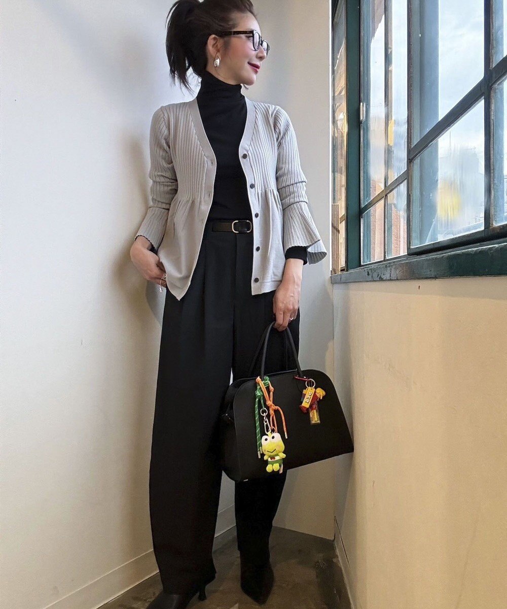 Green Parks ペプラムニットカーディガン 