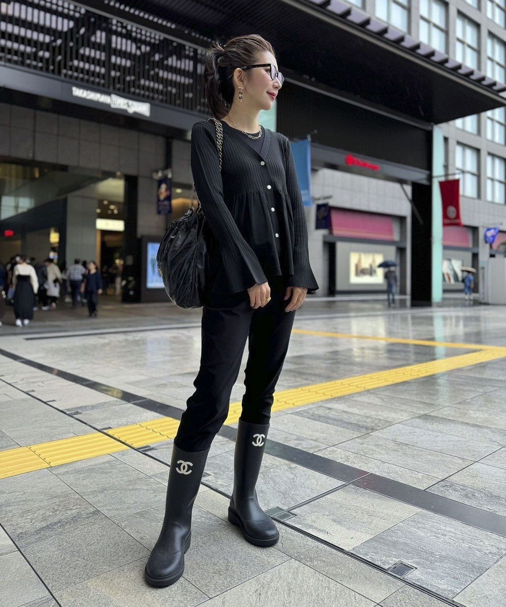 Green Parks ペプラムニットカーディガン 