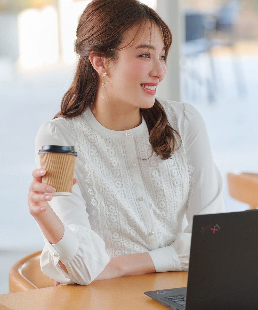 Tiaclasse L 【新色追加】レースブラウス 