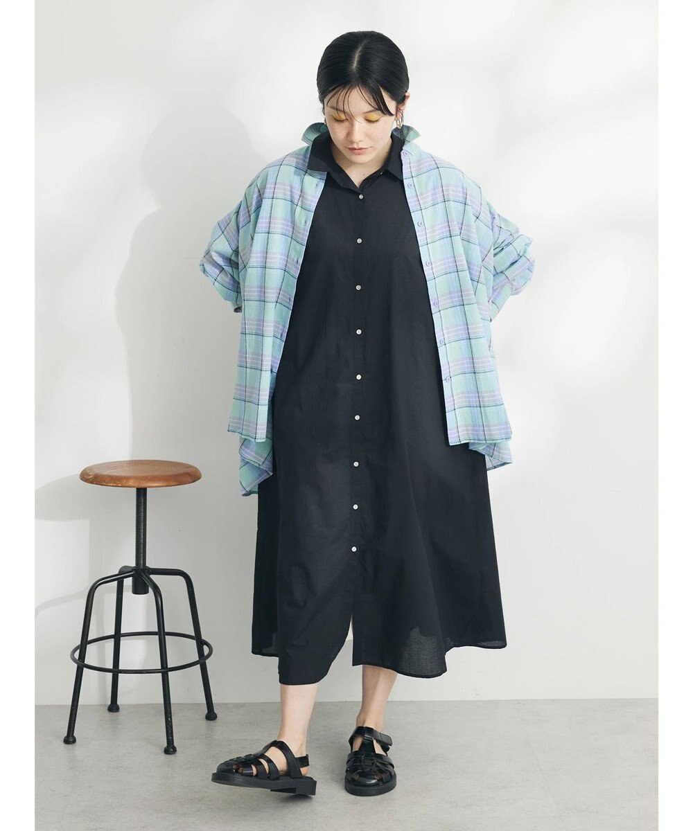 CRAFT STANDARD BOUTIQUE インド綿Ａラインシャツワンピース 