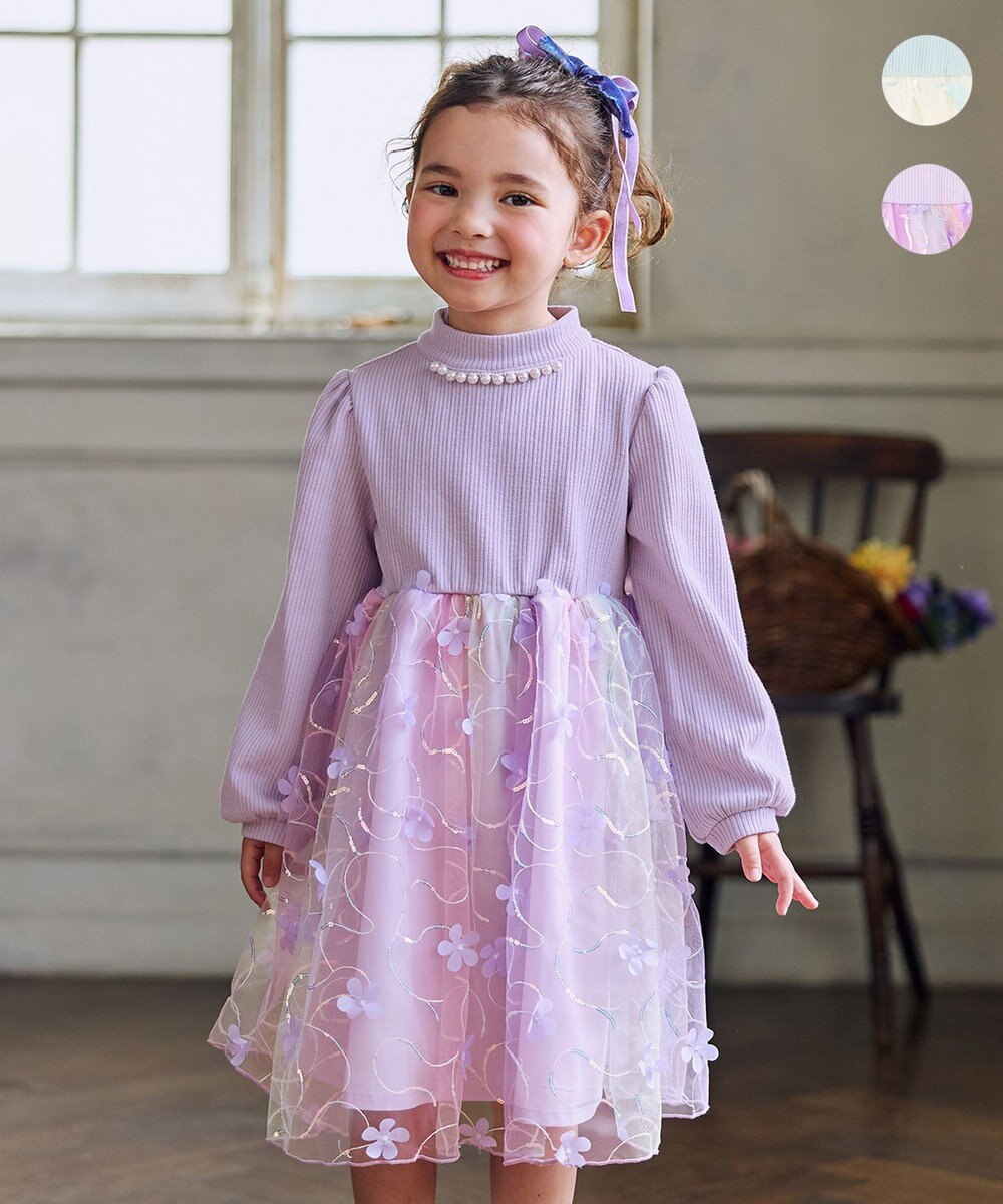 ANY KIDS フラワーチュール ドッキングワンピース 