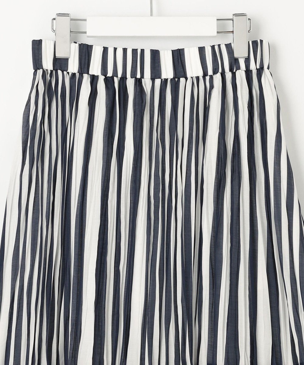 自由区 L 【接触冷感・洗える】ハンドワッシャープリーツストライプ スカート 