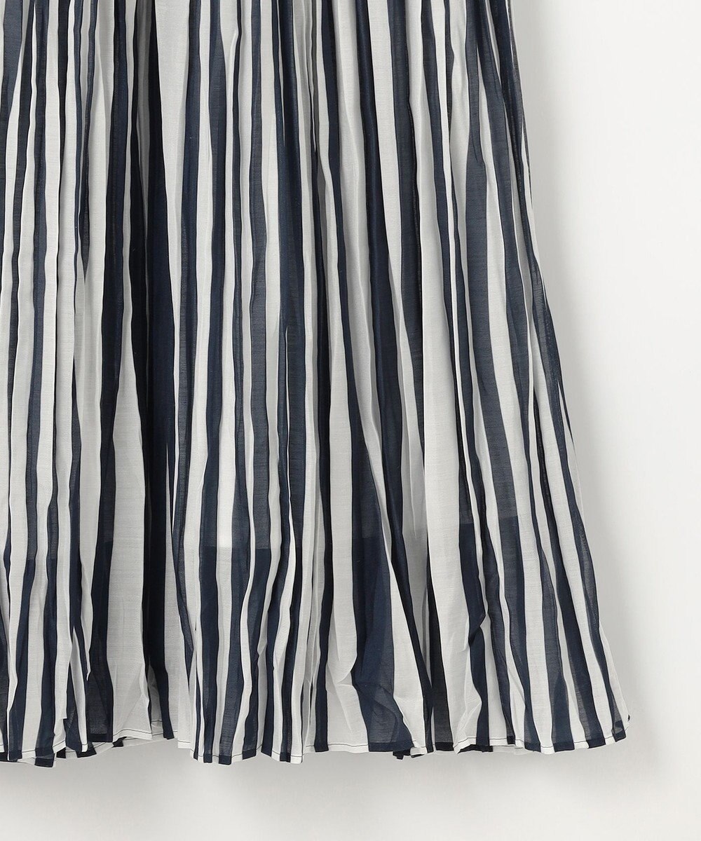 自由区 L 【接触冷感・洗える】ハンドワッシャープリーツストライプ スカート 
