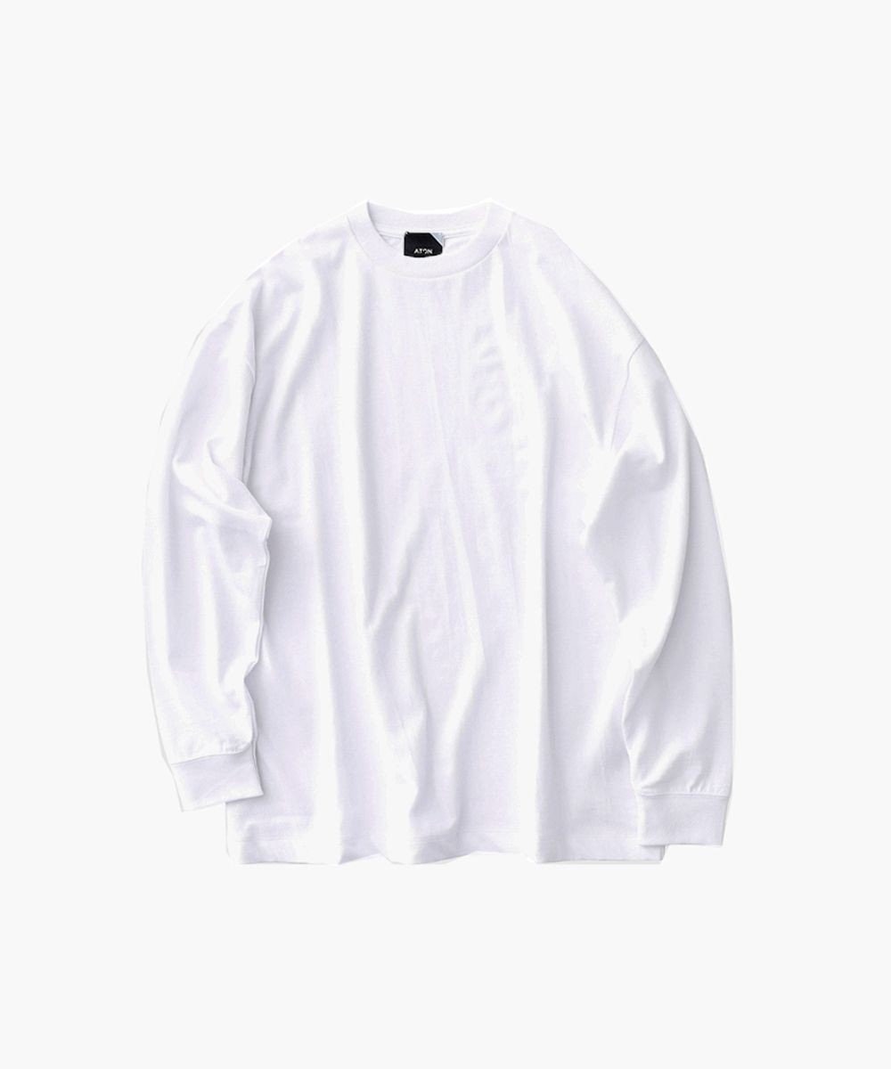 ATON FRESCA PLATE | オーバーサイズ L/S Tシャツ - UNISEX WHITE