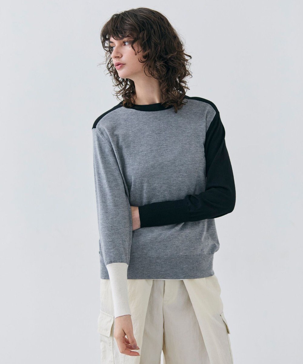 BEIGE， 【洗える】BURNET / カラーミックスクルーネックトップス 