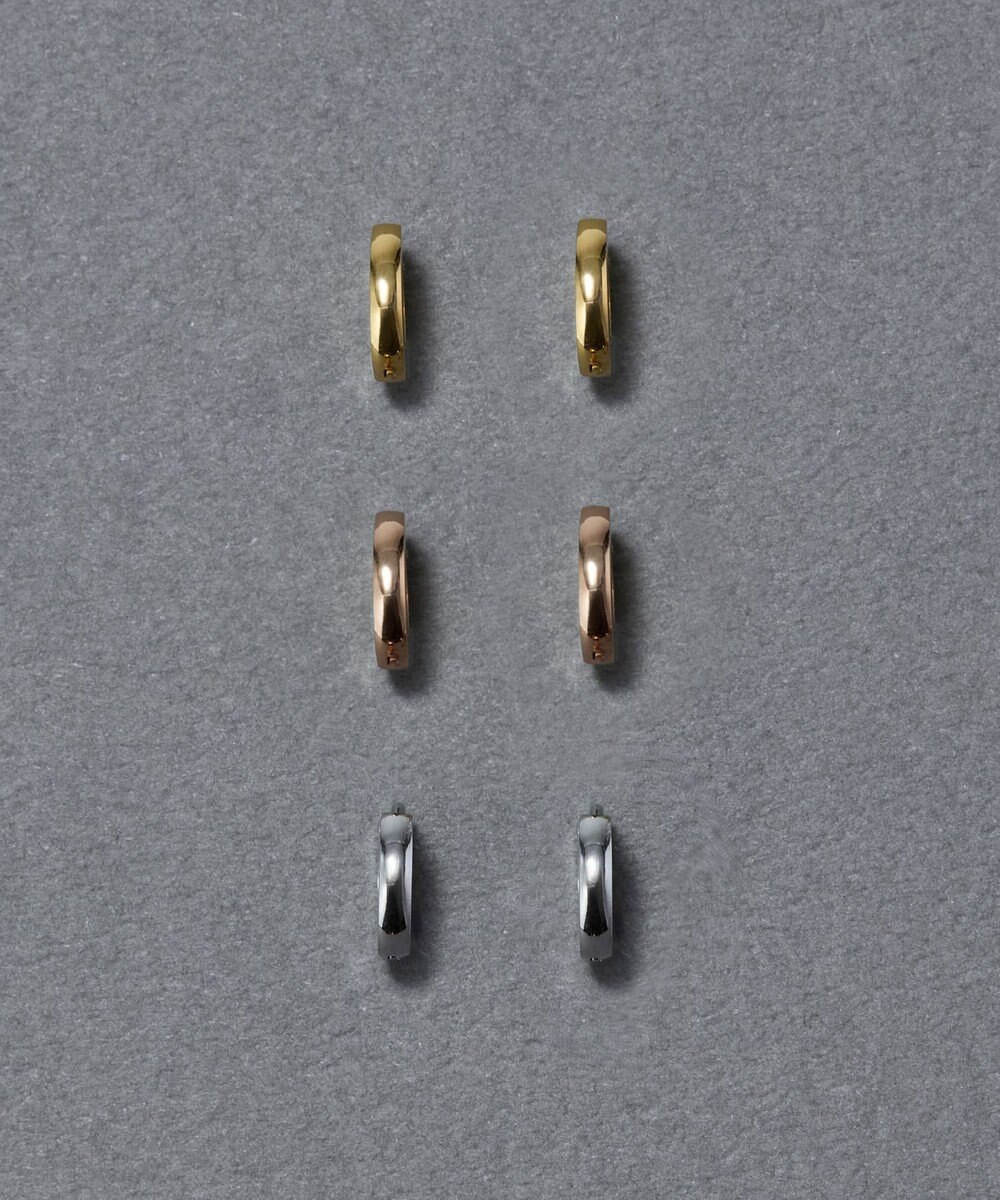 Phoebe 【金属アレルギー対応】ワンタッチメタルフープミニピアス　シルバー/サージカルステンレス 