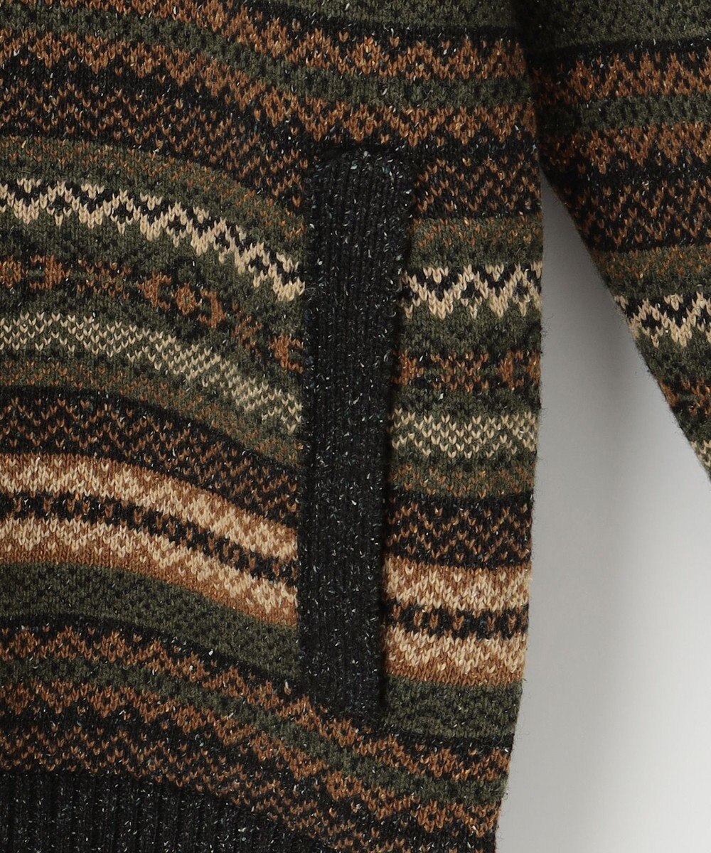 JOSEPH ABBOUD MOUNTAIN 【UNISEX】総裏フルZIPフェアアエル柄 ニットブルゾン 